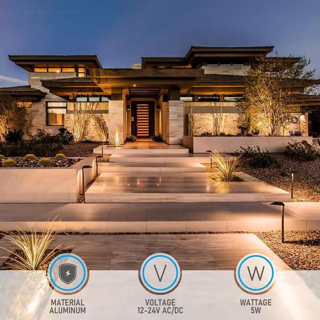Alt view image 5 of 7 - LEONLITE 5CCT Anti-Glare Low Voltage Pathway Lights, 5W Wired LED Landscape Path Lights, Aluminum IP65 Outdoor Landscape Lighting for Walkway Yard, 1800K/2700K/3000K/4000K/5000K, ETL, Pack of 6