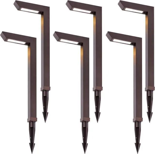 Main image of Energetic 3CCT Low Voltage Landscape Lights, 5W 200LM IP65 Waterproof LED Pathway Lights, 50000 Hrs, Outdoor Landscape Lighting, Square Modern Side Lit, Die-cast Aluminum Housing, ETL Listed, 6 Pack