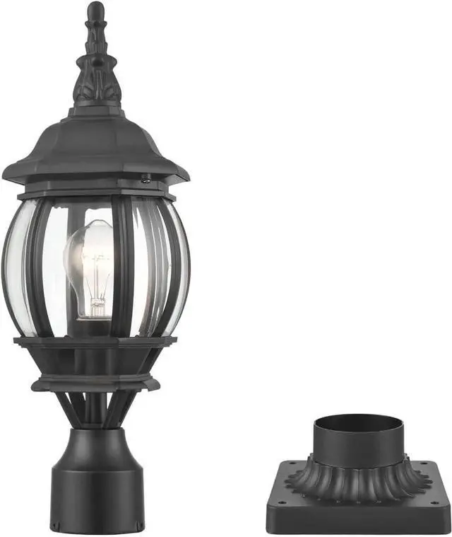 Main image of HOLKIRT Outdoor Post Light,Vintage Lamp Post Light Fixture,Waterproof Exterior Post Lantern with Pier Mount Base for Pathway Garden Post Pole Mount,Matte Black