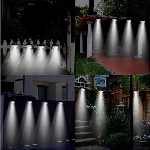 Alt view image 7 of 7 - Yinder 12 Pieces Solar Gutter Lights Outdoor 9 LED Waterproof Gutter Solar Lighting Deck Fence Lamps White Lamps for Garden Backyard Pathway Roof Yard Utility Patio Wall (Black)