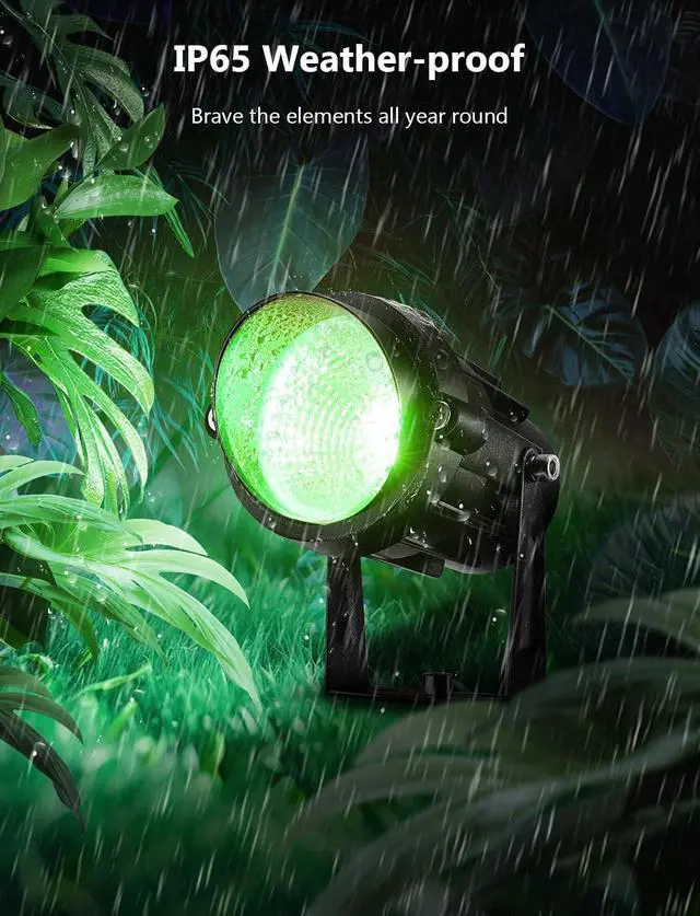 Alt view image 6 of 7 - 12W RGBW Color Changing Landscape Lights - Low Voltage LED Landscape Lighting, Remote Control Spotlight Outdoor Waterproof Garden Pathway Halloween Christmas Spot Lights, 4 Pack with Connector