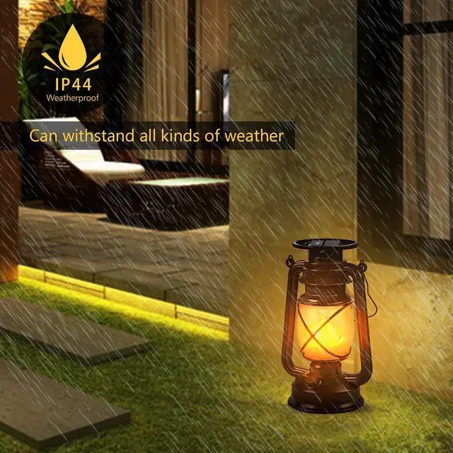 Alt view image 3 of 7 - Solar Lantern Outdoor Hanging Solar Lights Dancing Flame Led Waterproof Camping Lamps, Landscape Decor for Table Patio Garden Yard Pathway Porch 2 Pack