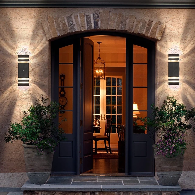 Alt view image 3 of 7 - Dusk to Dawn Outdoor Wall Light,Outdoor Sconce Wall Mount,12.8 in