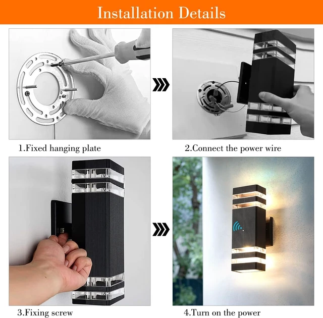 Alt view image 6 of 7 - Dusk to Dawn Outdoor Wall Light,Outdoor Sconce Wall Mount,12.8 in