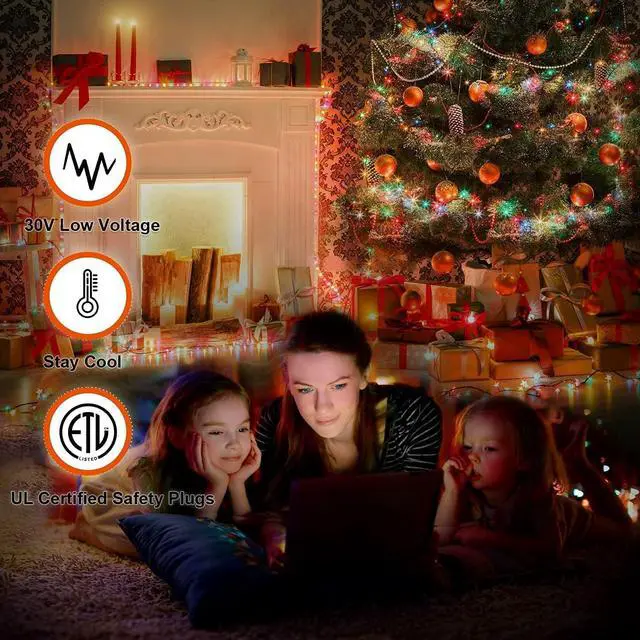 Alt view image 6 of 7 - (New) Outdoor Christmas Lights, Christmas Decorations, 320 LED String Lights with 8 Light Modes Waterproof for Outdoor Christmas Tree, New Year, Yard, Holiday Decorations (Multicolor)