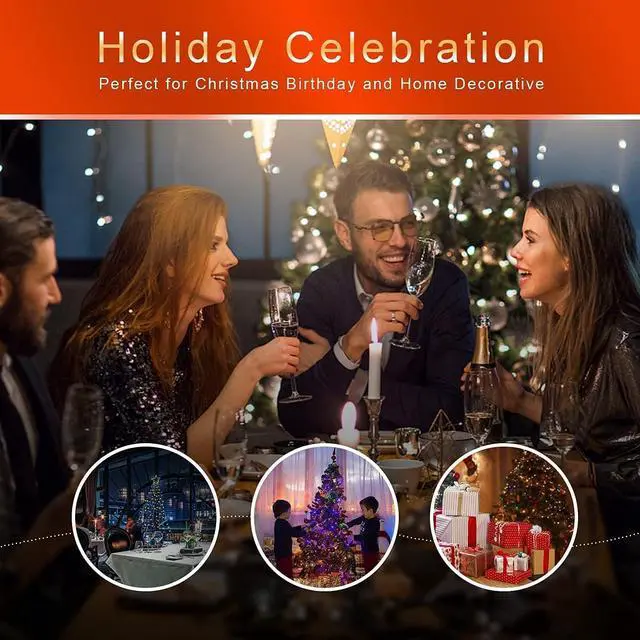 Alt view image 7 of 7 - (New) Outdoor Christmas Lights, Christmas Decorations, 320 LED String Lights with 8 Light Modes Waterproof for Outdoor Christmas Tree, New Year, Yard, Holiday Decorations (Multicolor)