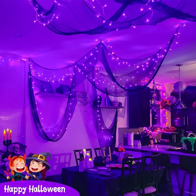 Alt view image 6 of 7 - JMEXSUSS 400 LED Purple Halloween Lights Outdoor Plug in