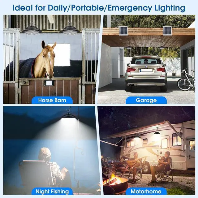 Alt view image 5 of 7 - Solar Pendant Light Motion Sensor, 5 Work Modes for Shed Barn Gazebo | Dimmable Day/Night, 6000K/4000K/3200K with On Off Switch & Remote, IP65 Indoor/Outdoor Hanging Chandelier for Chicken Coop