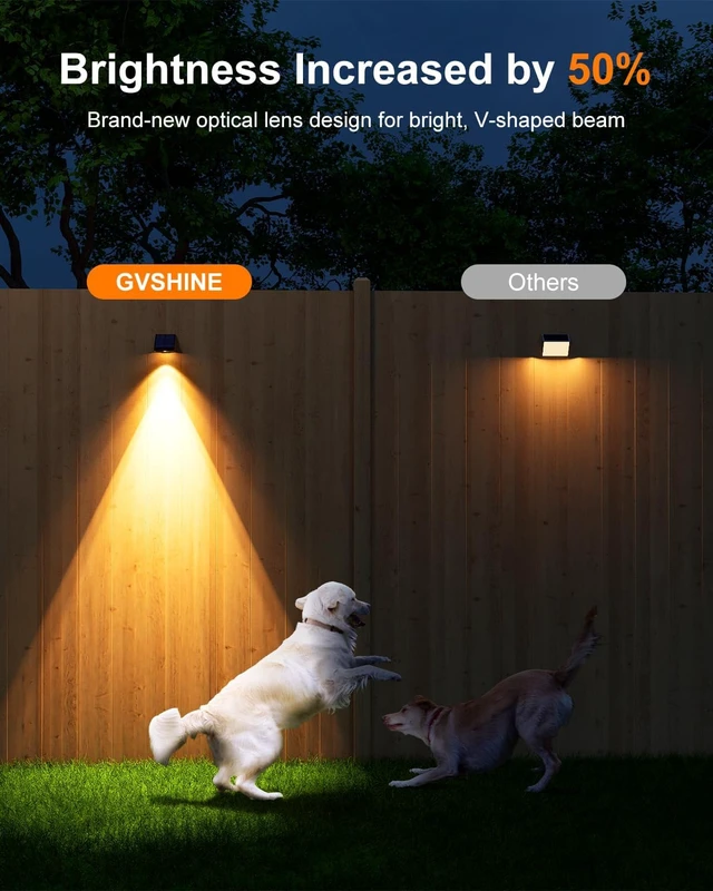 Alt view image 2 of 7 - 8 Pack Decorative Sun Powered Fence Lamp Outdoor Waterproof 2.56 in