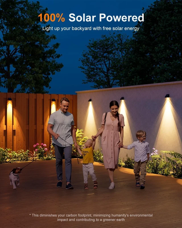Alt view image 7 of 7 - 8 Pack Decorative Sun Powered Fence Lamp Outdoor Waterproof 2.56 in