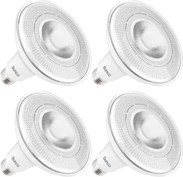 Main image of Sunco Dusk to Dawn Outdoor Flood Light Bulb, Waterproof PAR38, 120W Equivalent 15W, Exterior, Wet-Rated, 5000K Daylight 1250 LM, E26 Base, for Porch Garage Yard, UL 4 Pack
