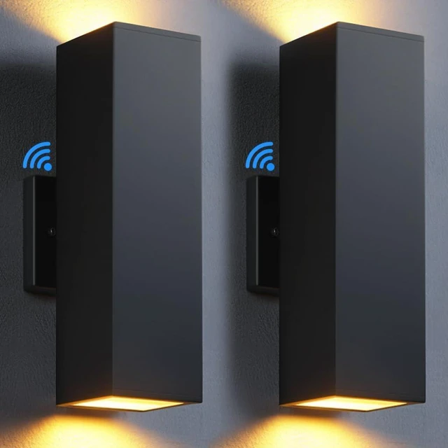 Main image of SHIMR Dusk to Dawn Outdoor Wall Lights Modern Sconce, ETL Listed, 2 Pack