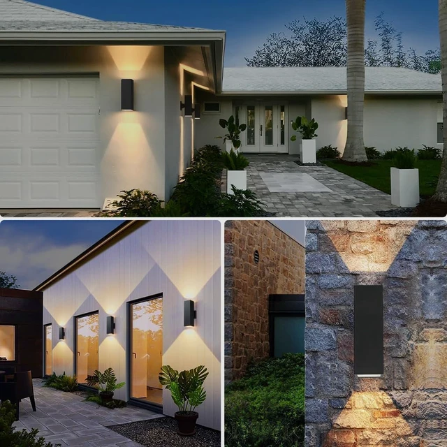 Alt view image 7 of 7 - SHIMR Dusk to Dawn Outdoor Wall Lights Modern Sconce, ETL Listed, 2 Pack
