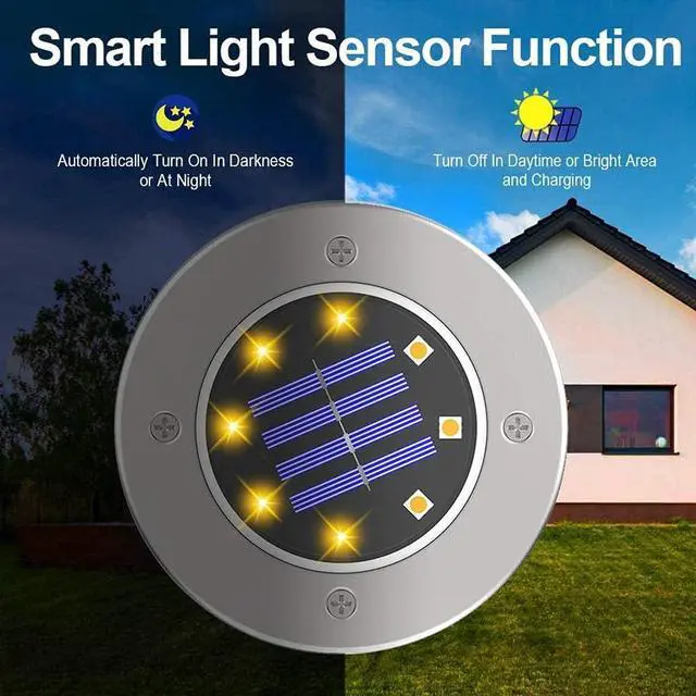 Alt view image 3 of 6 - ZGWJ Solar Ground Lights,16 Pack Waterproof Solar Garden Lights, Upgraded Outdoor Garden Waterproof Bright in-Ground Lighting, Landscape Lighting for Pathway,Yard,Deck,Lawn,Patio,Walkway Warm White