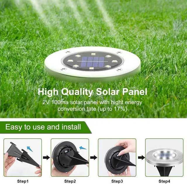 Alt view image 4 of 6 - ZGWJ Solar Ground Lights,16 Pack Waterproof Solar Garden Lights, Upgraded Outdoor Garden Waterproof Bright in-Ground Lighting, Landscape Lighting for Pathway,Yard,Deck,Lawn,Patio,Walkway Warm White
