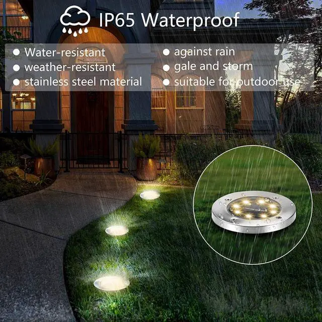 Alt view image 6 of 6 - ZGWJ Solar Ground Lights,16 Pack Waterproof Solar Garden Lights, Upgraded Outdoor Garden Waterproof Bright in-Ground Lighting, Landscape Lighting for Pathway,Yard,Deck,Lawn,Patio,Walkway Warm White