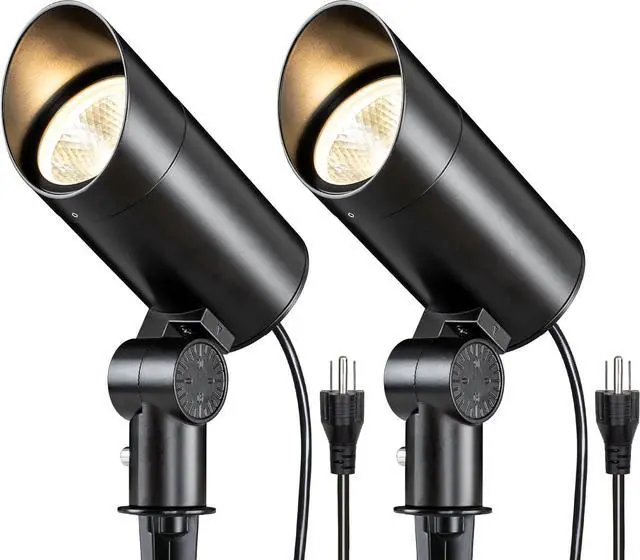 Main image of SUNVIE 30W Spot Lights Outdoor LED Spotlight 120V 3000LM Ultra Bright Flag Pole Light with Metal Stake, Warm White Flood Light Landscape Lighting for Yard Flag Tree Garden, 6 FT Cord with Plug, 2 Pack