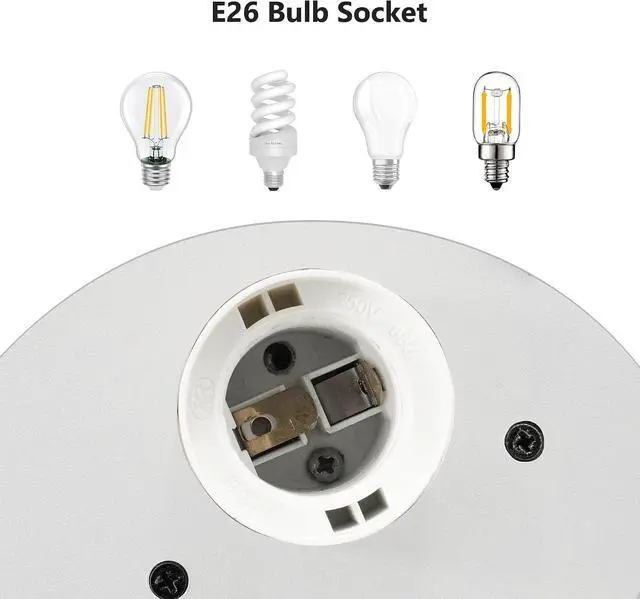 Alt view image 7 of 7 - Porch Light White Dusk to Dawn Outdoor Wall Light, 13in Large Exterior Lighting Fixture for House Garage Front Door, Waterproof Outside Hanging Lamp E26 Wall Mount Lantern (Bulb Not Included)