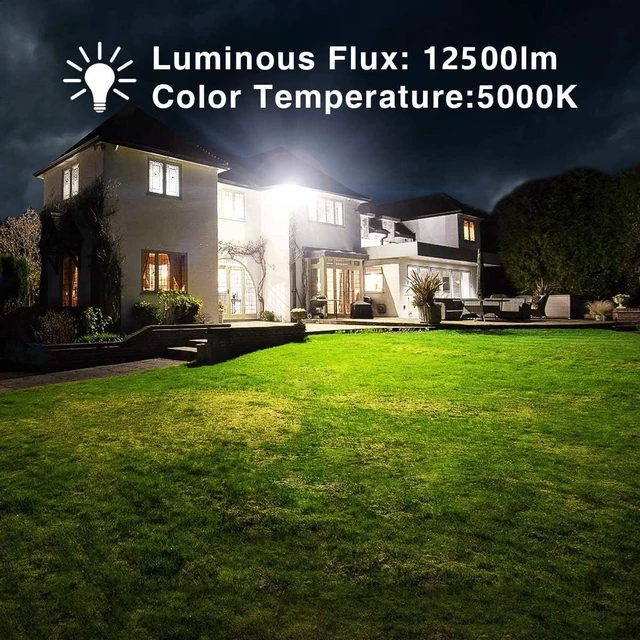 Alt view image 6 of 7 - 4 Pack 100W LED Flood Lights IP66 Waterproof 12500LM Super Bright Outdoor Security Lights, 5000K Daylight White for Yard, Garden, Playground, Basketball Court, Patio