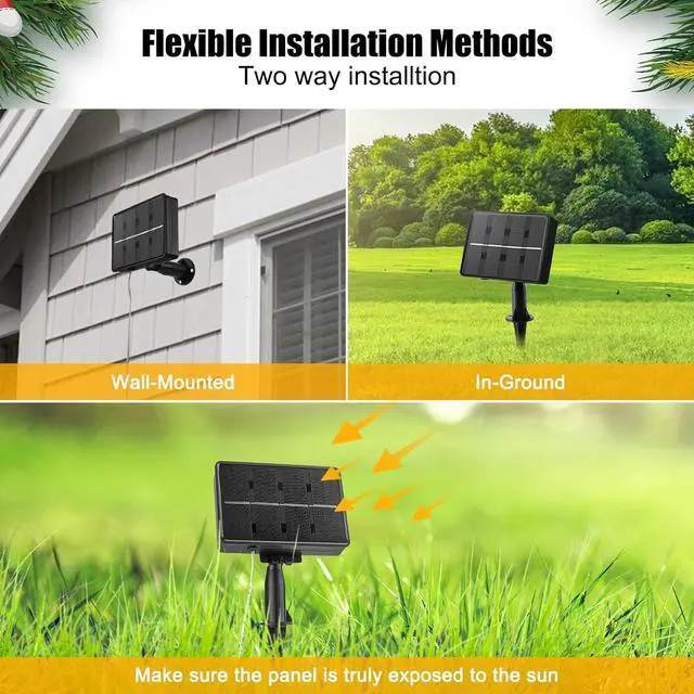 Alt view image 5 of 7 - Solar Meteor Shower Lights Outdoor - 576 LED Rain Drop Lights with 16 Tubes