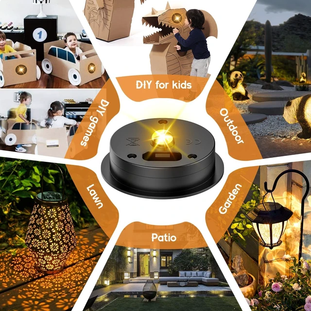 Alt view image 4 of 7 - 8 Pack Replacement Solar Light Parts(Top Size 2.76 inches, Bottom Size 2.36 inches),7 Lumens Warm White LED Waterproof Solar Light Replacement Top Kit for Outdoor DIY Hanging Lanterns