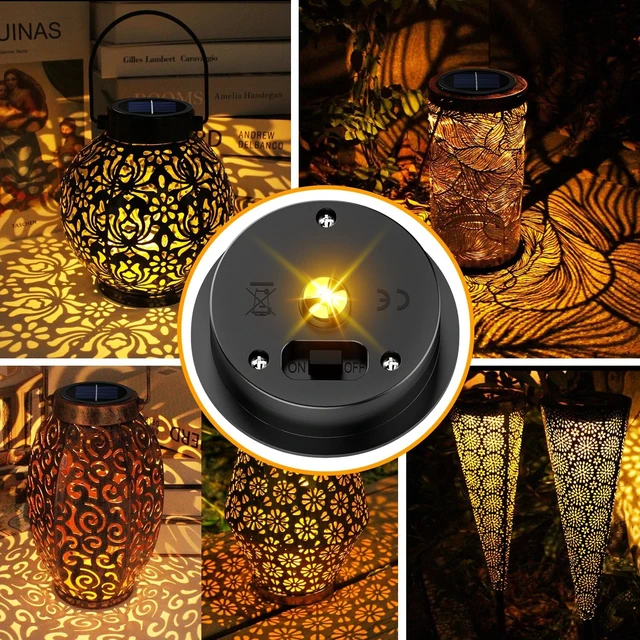 Alt view image 6 of 7 - 8 Pack Replacement Solar Light Parts(Top Size 2.76 inches, Bottom Size 2.36 inches),7 Lumens Warm White LED Waterproof Solar Light Replacement Top Kit for Outdoor DIY Hanging Lanterns