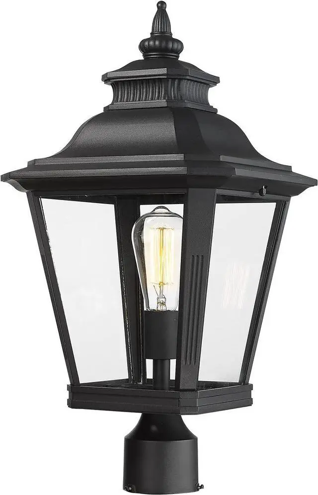 Main image of Large Outdoor Post Light Fixtures 21'' Lamp Post Light Fixture Black Finish Waterproof Anti-Rust Aluminum Pillar Outside Lighting for Walkway, Driveway, Patio, Porch