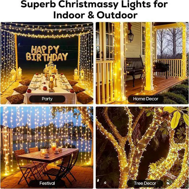 Alt view image 7 of 7 - 246FT 600 LED Christmas Lights Outdoor Waterproof