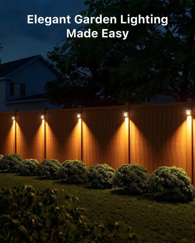 Alt view image 2 of 7 - 4 Pack Solar Stainless Steel Fence Lights Outdoor Waterproof Motion Sensor Wall Sconce for Backyard Post, Deck, Porch, Stair Rail, Dock, Gate, Walkway, Steps, Patio, Garden, Ambiance Warm Lighting