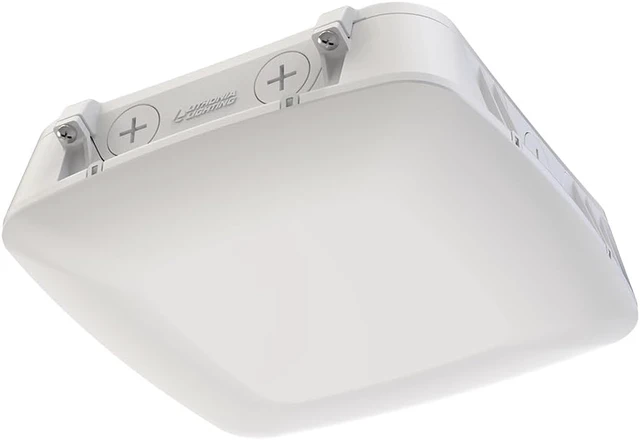 Alt view image 5 of 7 - Lithonia Lighting 10" Square Canopy LED Outdoor Ceiling Light, White