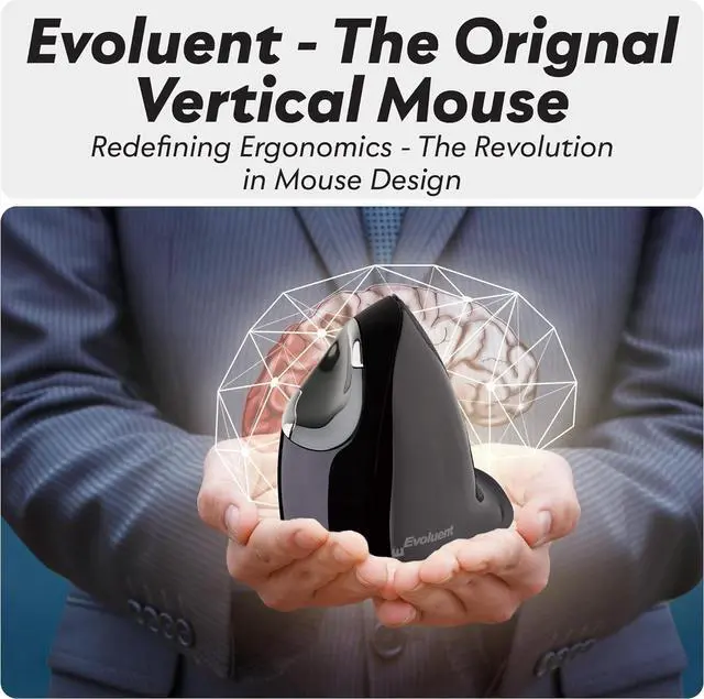 Alt view image 6 of 7 - Evoluent  Inventor of The Vertical Mouse  VMDSW Ergonomic Vertical Mouse Right Hand Small USB Wireless, Sculpted for Comfort, Reduces Wrist Strain, 4 Speeds, 6 Customizable Buttons in Windows