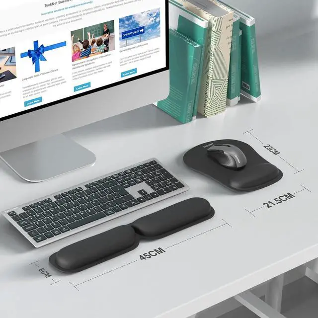 Alt view image 7 of 7 - TECKNET Ergonomic Keyboard Wrist Rest and Mouse Pad, Foldable Memory Foam Wrist Rest for Computer Keyboard, Durable Mousepad for Computer Laptop Mac, Lightweight for Easy Typing and Pain Relief, Black