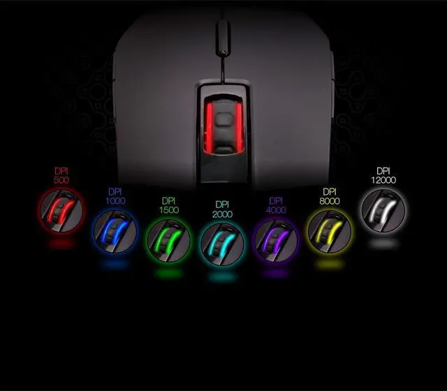Alt view image 3 of 5 - Nightfall NF24 RGB Backlit Gaming Mouse, Symmetrical Design, 50 Million Click Durability, 8 Programmable Buttons, Dynamic DPI Switching, Customized Color, DPI for Windows PC Gamers (Black)