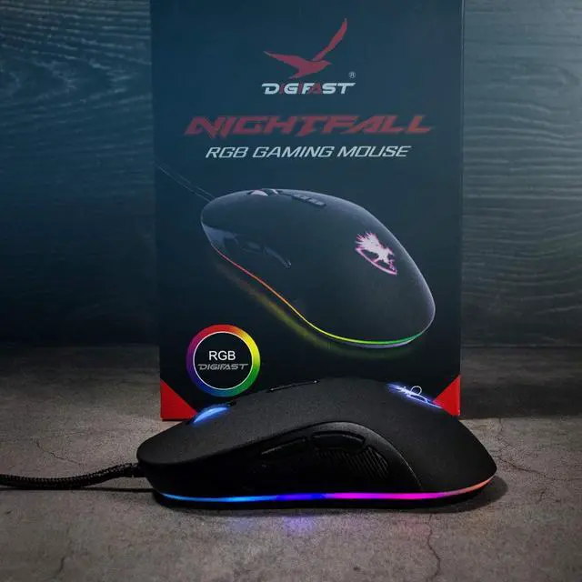 Alt view image 5 of 5 - Nightfall NF24 RGB Backlit Gaming Mouse, Symmetrical Design, 50 Million Click Durability, 8 Programmable Buttons, Dynamic DPI Switching, Customized Color, DPI for Windows PC Gamers (Black)