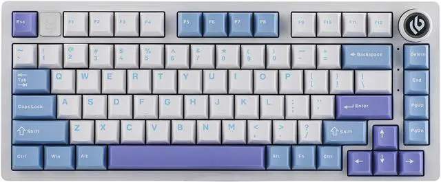 Main image of EPOMAKER x LEOBOG Hi75 Aluminum Alloy Wired Mechanical Keyboard, Programmable Gasket-Mounted Gaming Keyboard with Mode-Switching Knob, Hot Swappable, NKRO, RGB (White Purple, Nimbus V3 Switch)