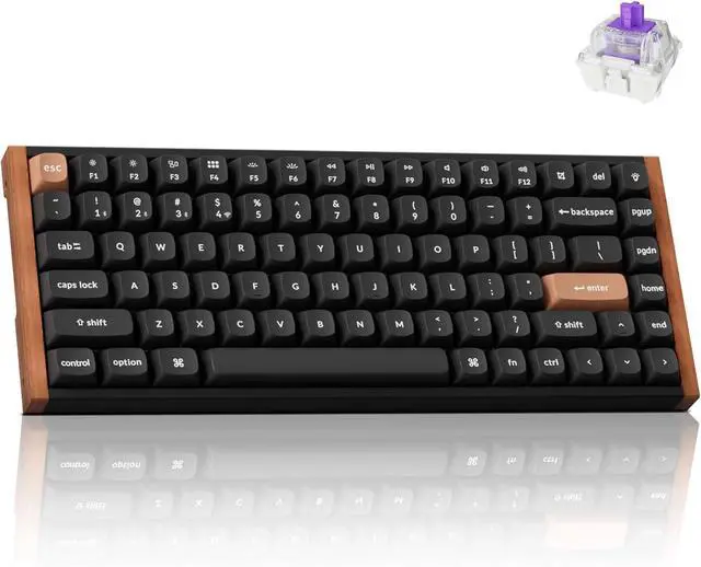 Main image of Keychron K2 HE Rapid Trigger Wireless Custom Mechanical Keyboard with Hall Effect Gateron Double-Rail Magnetic Switch, QMK 2.4 GHz Bluetooth 5.2 RGB Compatible with Mac Windows Linux (Aluminum + Wood)