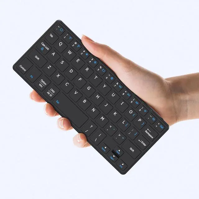 Main image of Universal Wireless Keyboards Ultra Light Portable Mini Keyboard with Adjustable Angle Stand & Leather Case,Computer Keyboards Rechargeable Travel Bluetooth Keyboard for iPad Android,Windows and iOS