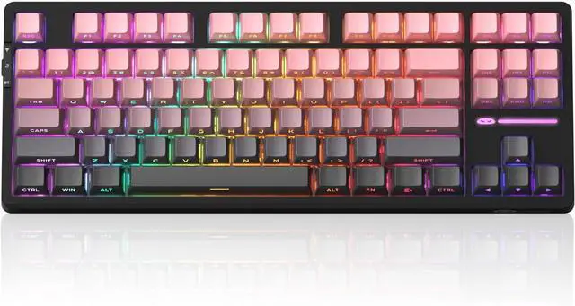 Main image of MageGee LIGHT87 Wireless Creamy Keyboard, Gasket Structure, RGB Backlit, 2.4G/USB-C/BT5.0 Hot Swappable Mechanical Gaming Keyboard for Win/Mac/PC, 8000mAh Battery, Side Printed PBT Keycaps, Pink