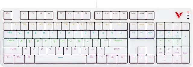 Main image of Rapoo V500Pro Full-Size Mechanical Gaming Keyboard, 104 Keys Anti-Ghosting, Customizable Rainbow RGB Backlit, Multimedia Hotkeys, Removable Top Case, USB-C, Heavy Duty, 2024 Edition, Brown Switch