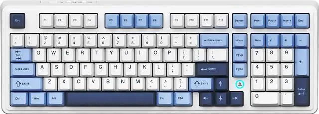 Main image of NACODEX Ajazz AK980 Blue White Wireless Mechanical Gaming Keyboard,Tri-Mode BT5.0/2.4GHz/USB-C Hot Swappable RGB Backlit Computer Gaming Keyboards for PC/Tablet/PS/Xbox