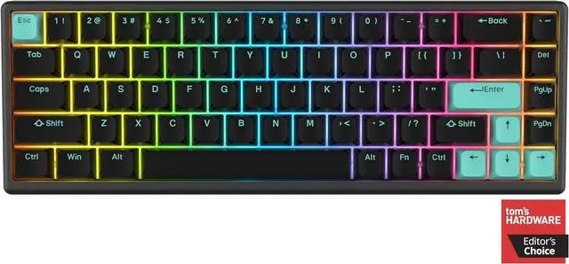 Alt view image 2 of 7 - ARBITER Polar 65 - CNC Magnetic Gaming Keyboard w Rapid Trigger, Hall Effect Switches, CNC Aluminum Frame, Rapid Key, 65% Compact, Bright RGB, Dual-Shot PBT Keycaps - Mint Abyss