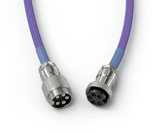 Alt view image 2 of 7 - Glorious Coiled USB C Cable - Artisan Braided Custom Keyboard Cable for Mechanical Gaming Keyboards (Nebula)
