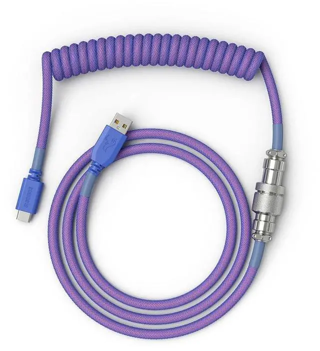 Main image of Glorious Coiled USB C Cable - Artisan Braided Custom Keyboard Cable for Mechanical Gaming Keyboards (Nebula)