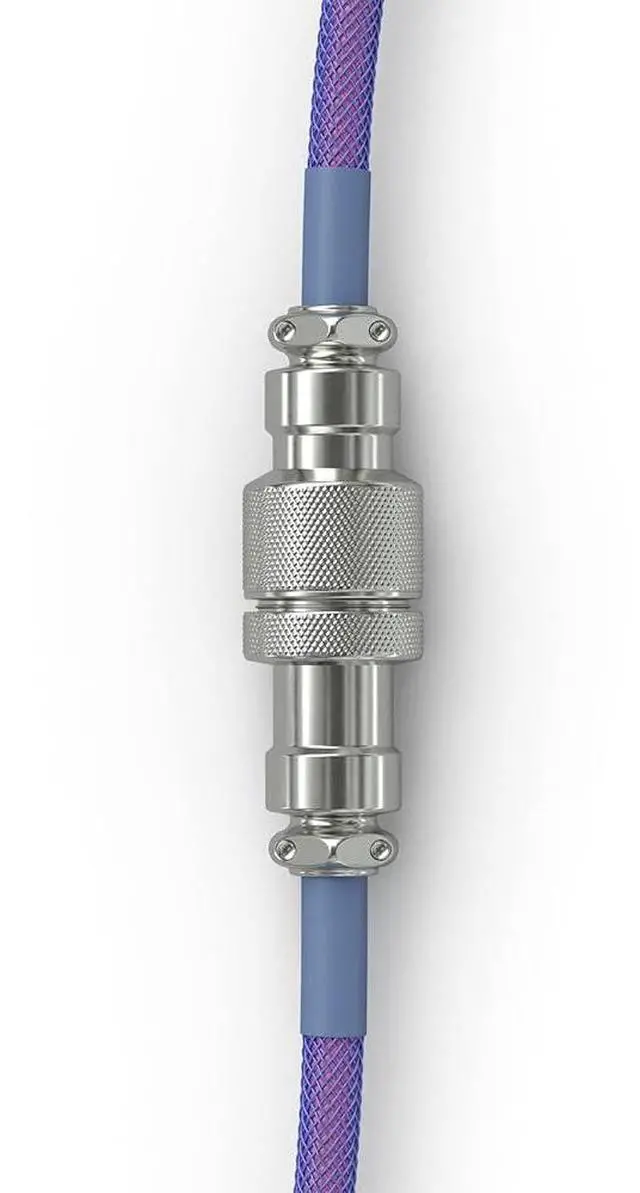 Alt view image 3 of 7 - Glorious Coiled USB C Cable - Artisan Braided Custom Keyboard Cable for Mechanical Gaming Keyboards (Nebula)