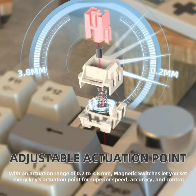 Alt view image 3 of 7 - ATTACK SHARK K85 Rapid Trigger 75% Wired Mechanical Gaming Keyboard Gasket with Hot Swapped Adjustable Actuation Magnetic Switch Programmable Knob TKL RGB Backlit PBT Keycaps for Win Mac Gamer(Gray)