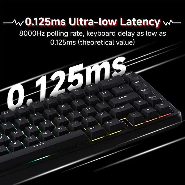 Alt view image 3 of 7 - EWEADN Battle68 60% Gaming Keyboard Wired, Hall Effect Magnetic Switch Keyboard, Rapid Trigger Mode Adjustable Actuation, 8K Hz Polling Rate, PBT Keycaps, RGB Backlit, Arctic Magnetic Switch