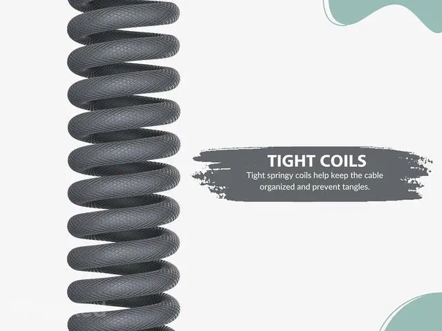 Alt view image 5 of 7 - Ranked Coiled Keyboard Cable | Handcrafted Double-Sleeved Braided Cable | USB Type C to A | 5-Pin Aviator Connector for Custom Mechanical Gaming Keyboard | Support Fast Charge 20W (Dolch)