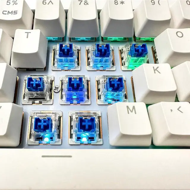 Alt view image 4 of 6 - Outemu(Gaote) Blue Switches for MX Mechanical Gaming Keyboard,3-Pin 50gf Clicky/RGB/DIY Replaceable/Dustproof Switches(Blue,108pcs)