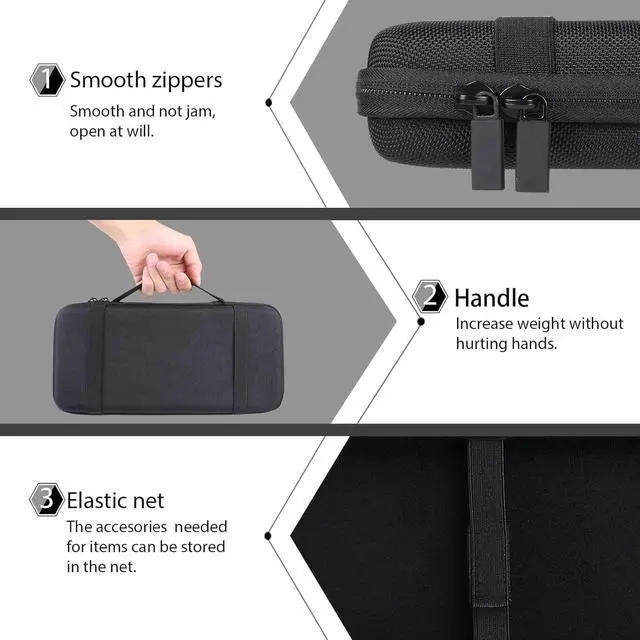 Alt view image 7 of 7 - co2CREA Hard Travel Case for Razer Huntsman Mini Gaming Keyboard, Black | Portable Storage, Space For Keyboard And Accessories, Organized Interior, Secure Zipper