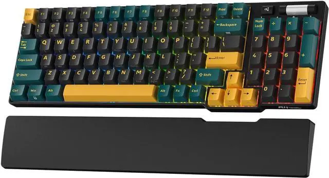 Main image of RK ROYAL KLUDGE RK96 RGB Limited Ed, 90% 96 Keys Wireless 3-Mode BT5.0/2.4G/USB-C Hot Swappable Mechanical Keyboard w/Wrist Rest, Volume Control, Software, Massive Battery, RK Viridian Switch